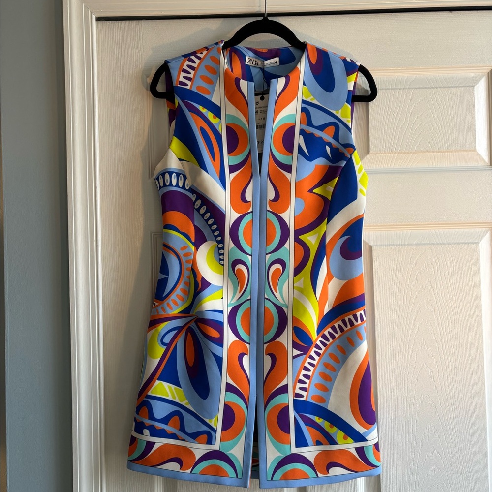 Zara Multicolor Geometric Mini Dress